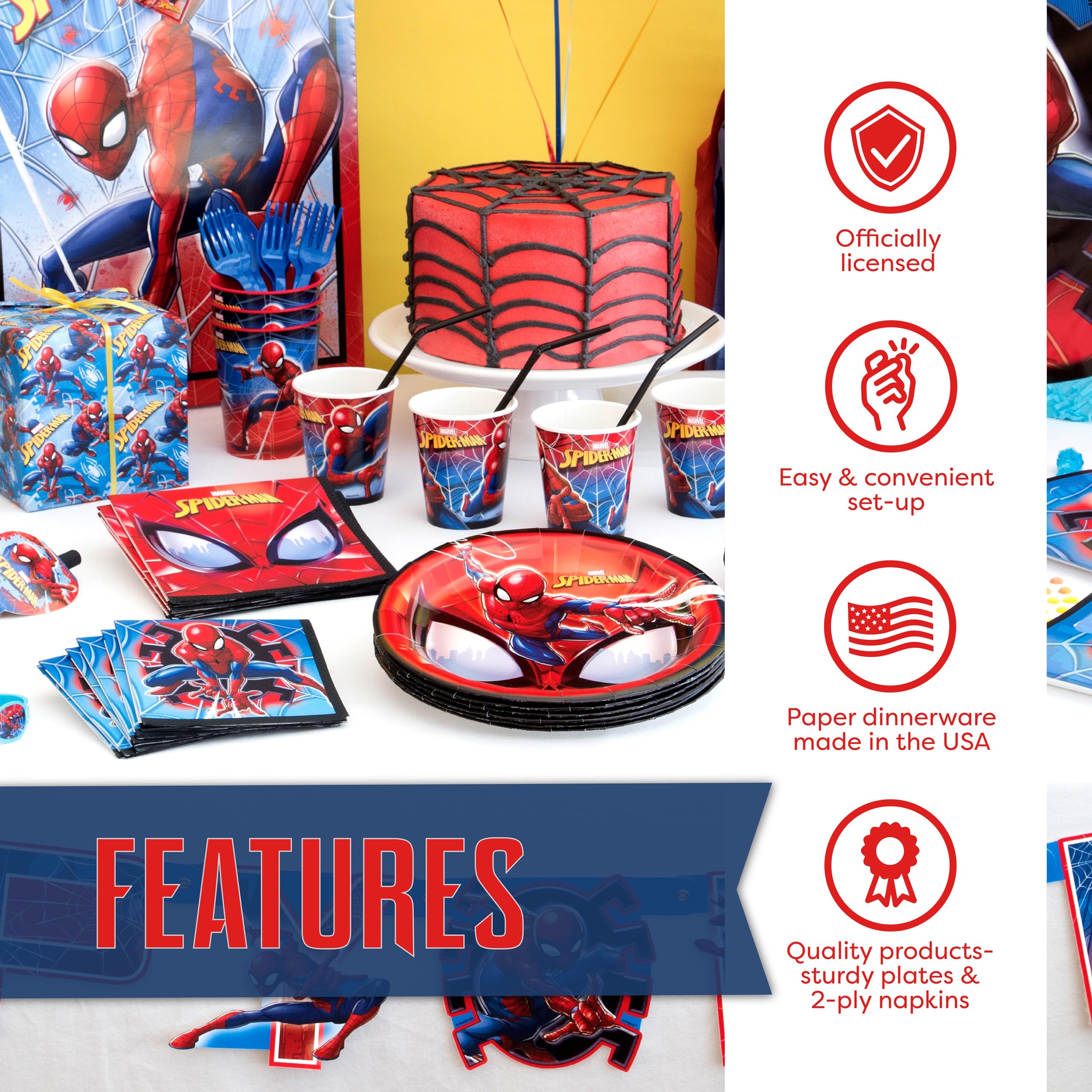 Unique Spiderman 9-inch plates offer sturdy serving for kid-friendly meals