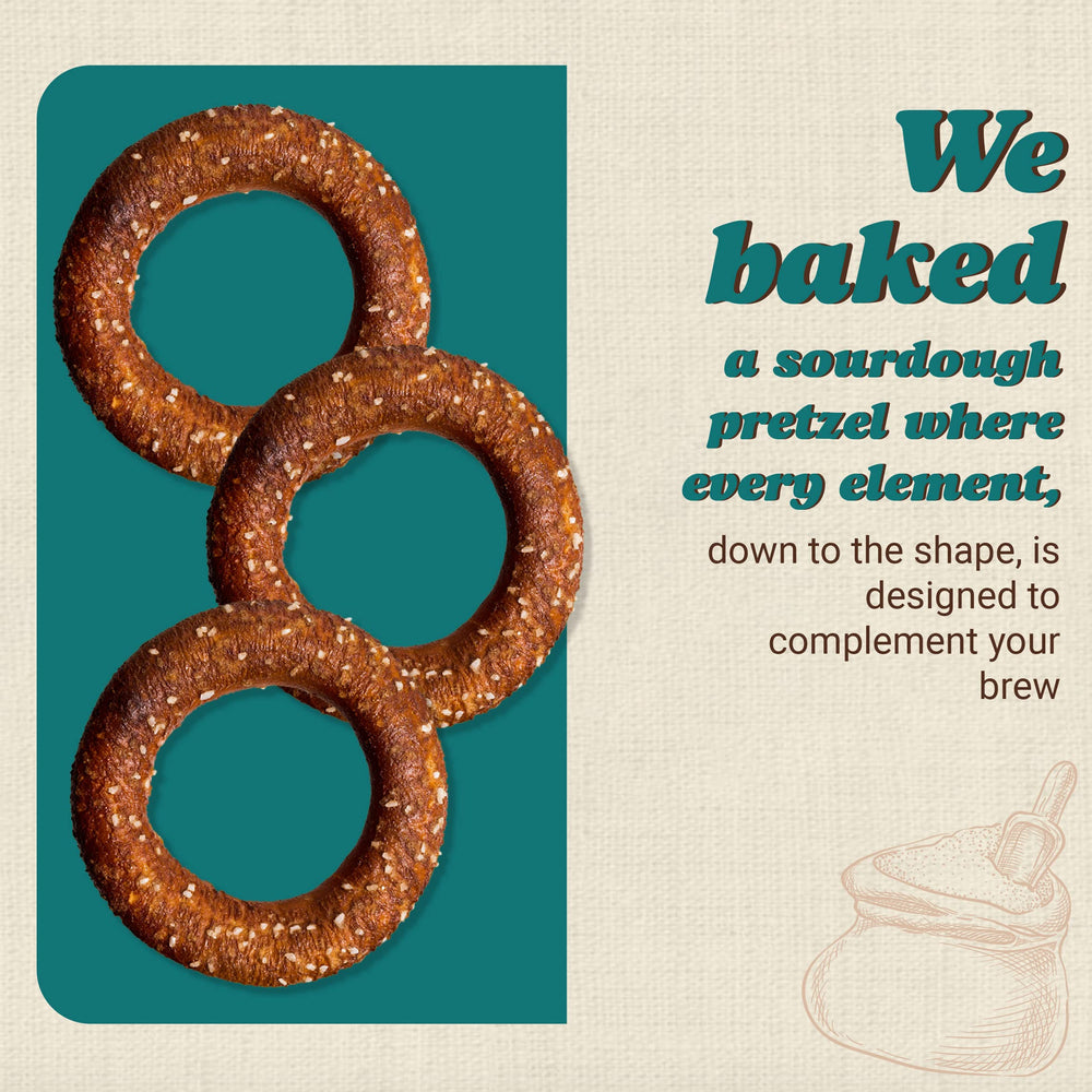 Unique Snacks pretzel rings served with beer pairing on table