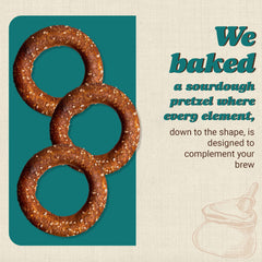 Unique Snacks pretzel rings served with beer pairing on table