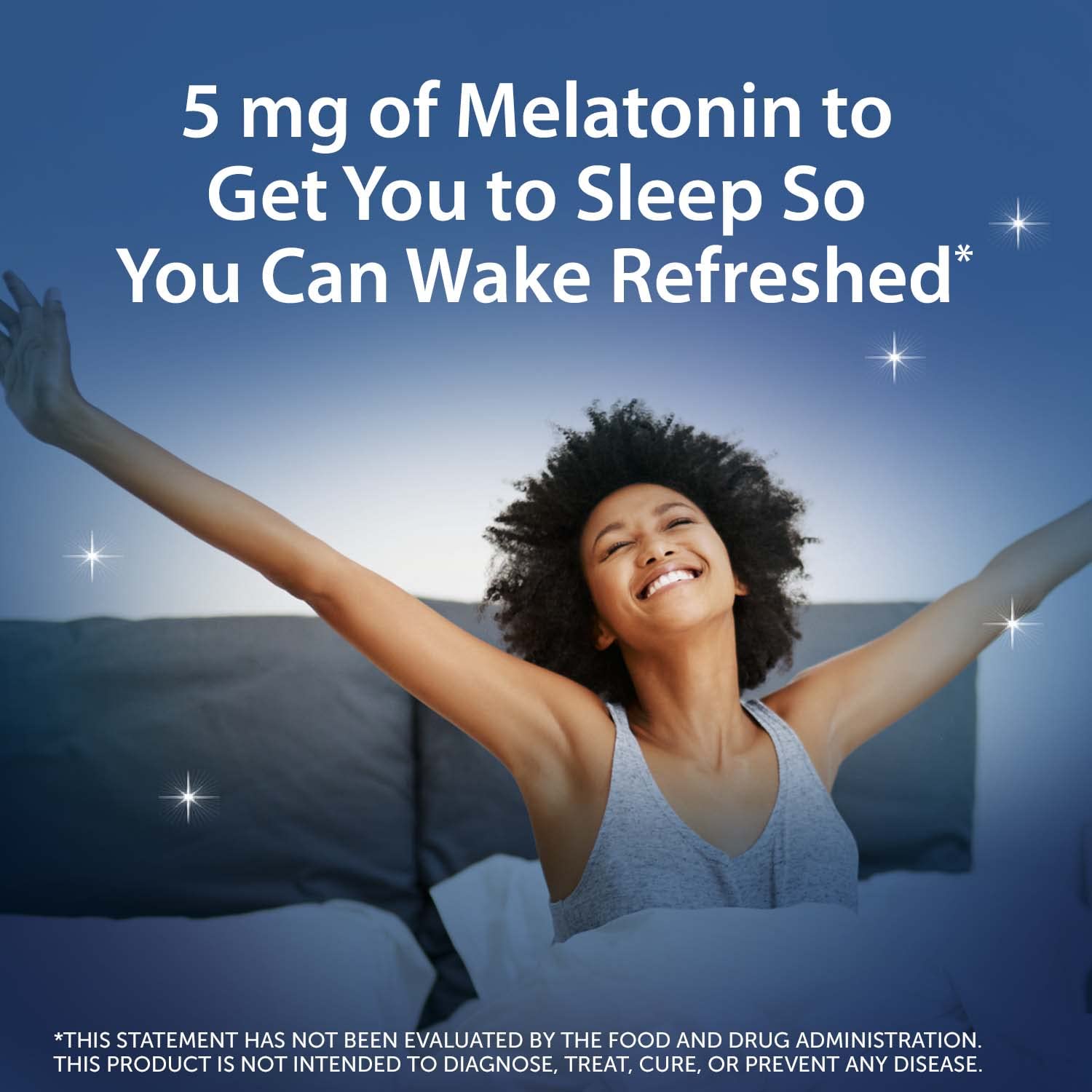 Serving held in hand for bedtime with melatonin gummies.