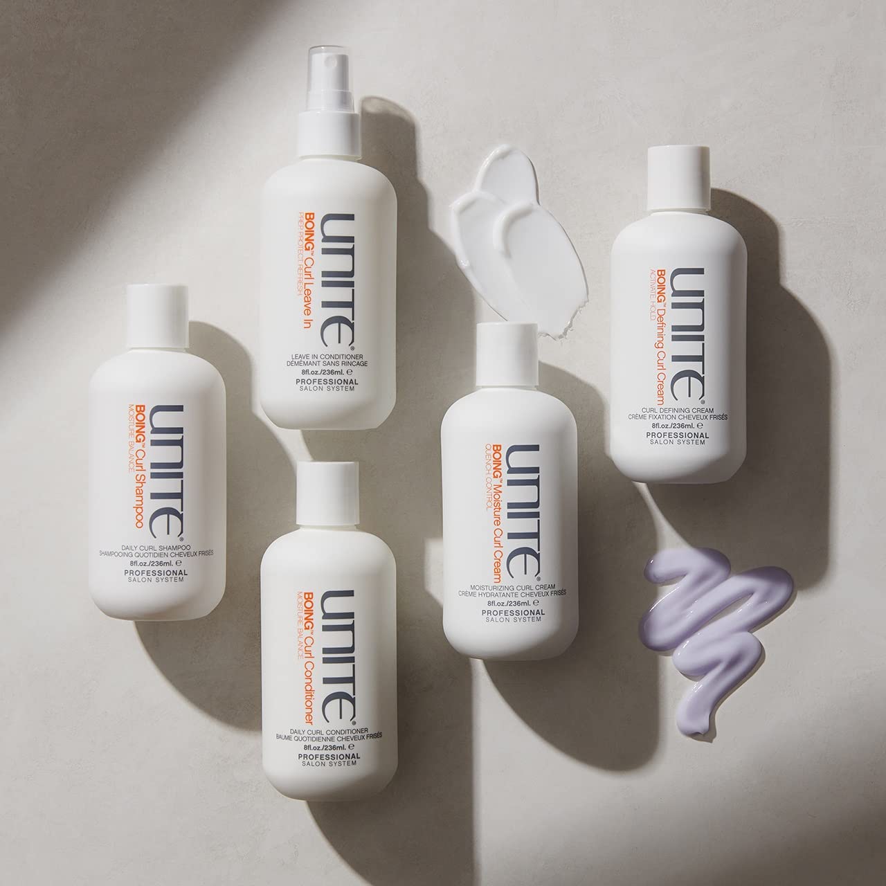 UNITE BoING Defining Curl Cream on waves delivers shine and weightless hold.