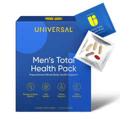 Universal U men's total health packets for on-the-go daily wellness and energy.