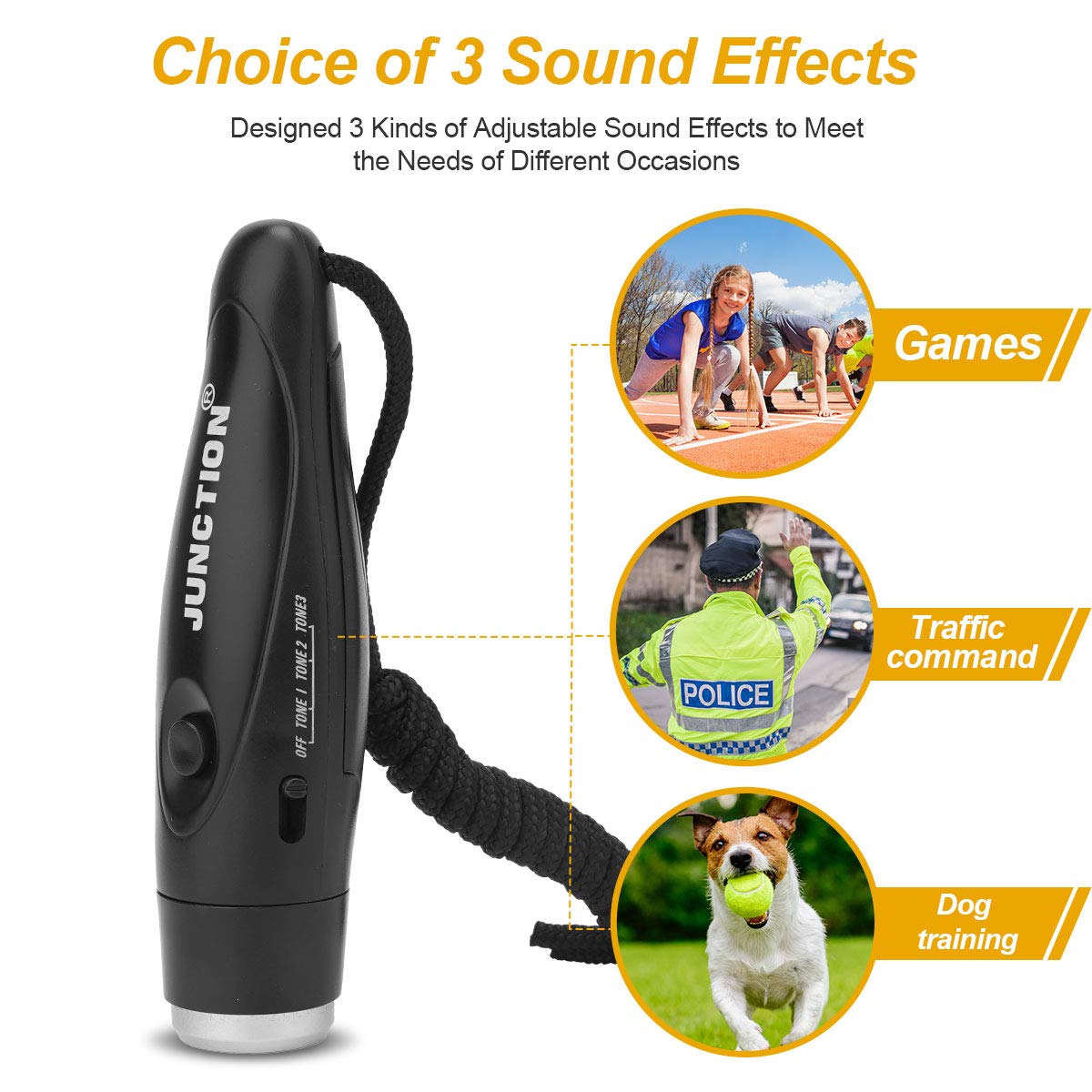 UNIWA whistle features a durable crack-resistant ABS shell for rugged outdoor use