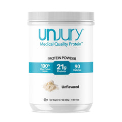 Unjury Unflavored Protein Bottle showing packaging for convenient daily protein