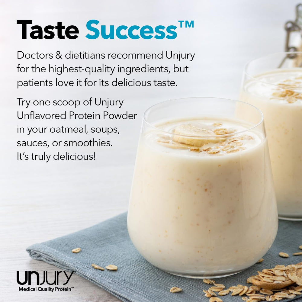 Unjury Unflavored Protein Label confirms gluten-free and kosher certification
