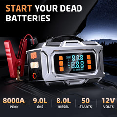 Unleivpe jump starter LCD display showing real-time pressure