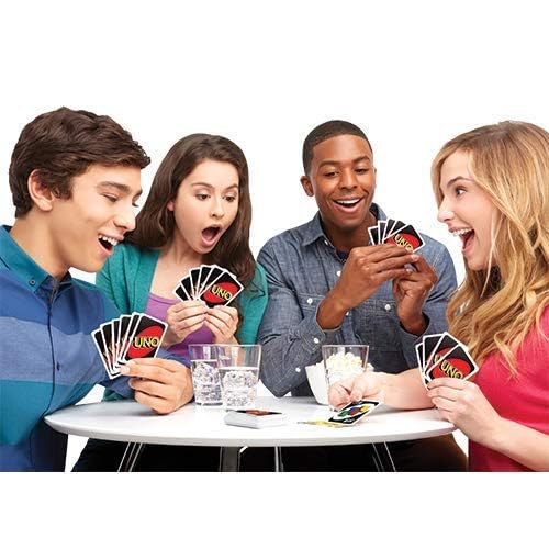 Twin red packaging with UNO branding, ideal for gift giving and family game nights