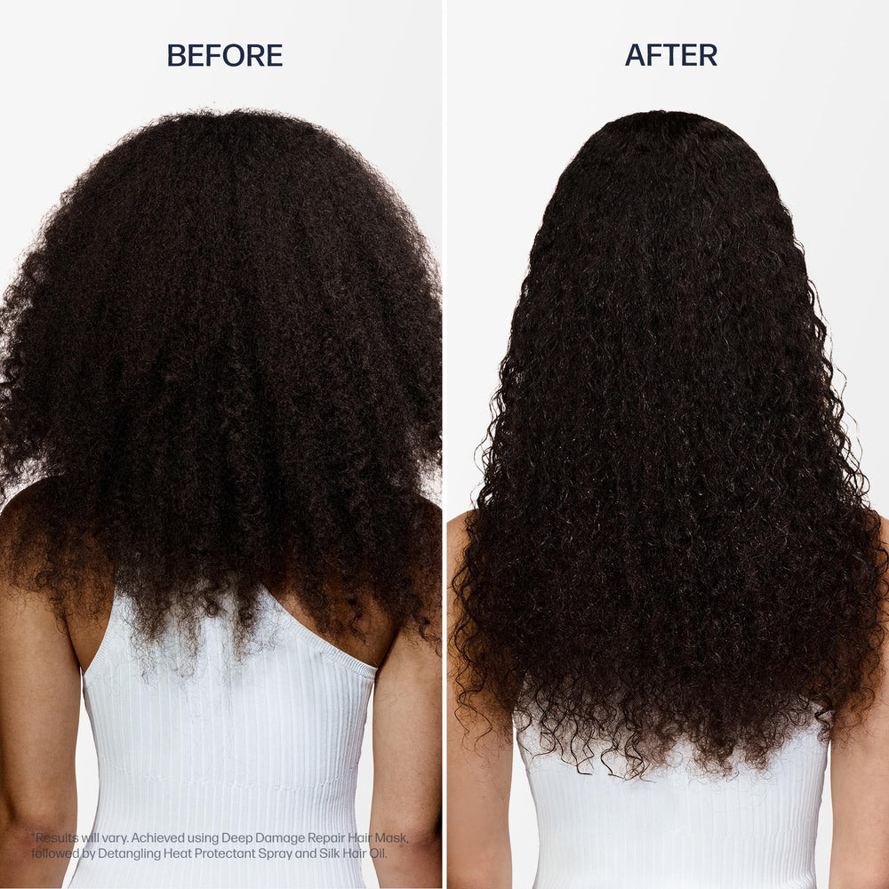 UNOVE Silk Oil Essence hair-ends demonstrates moisture sealing for split ends.