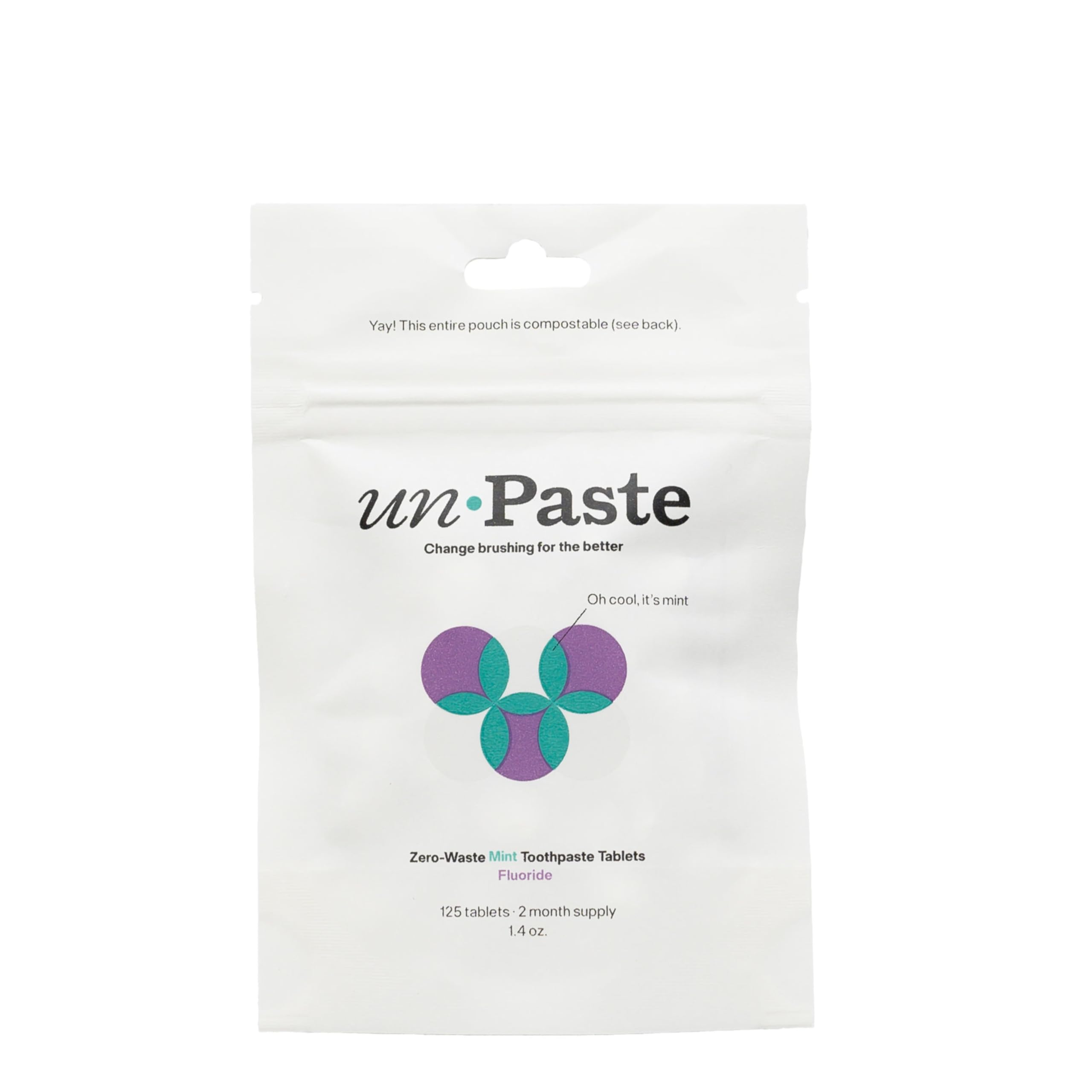 Unpaste toothpaste tablets dissolve smoothly for a clean, chalk-free brushing experience.