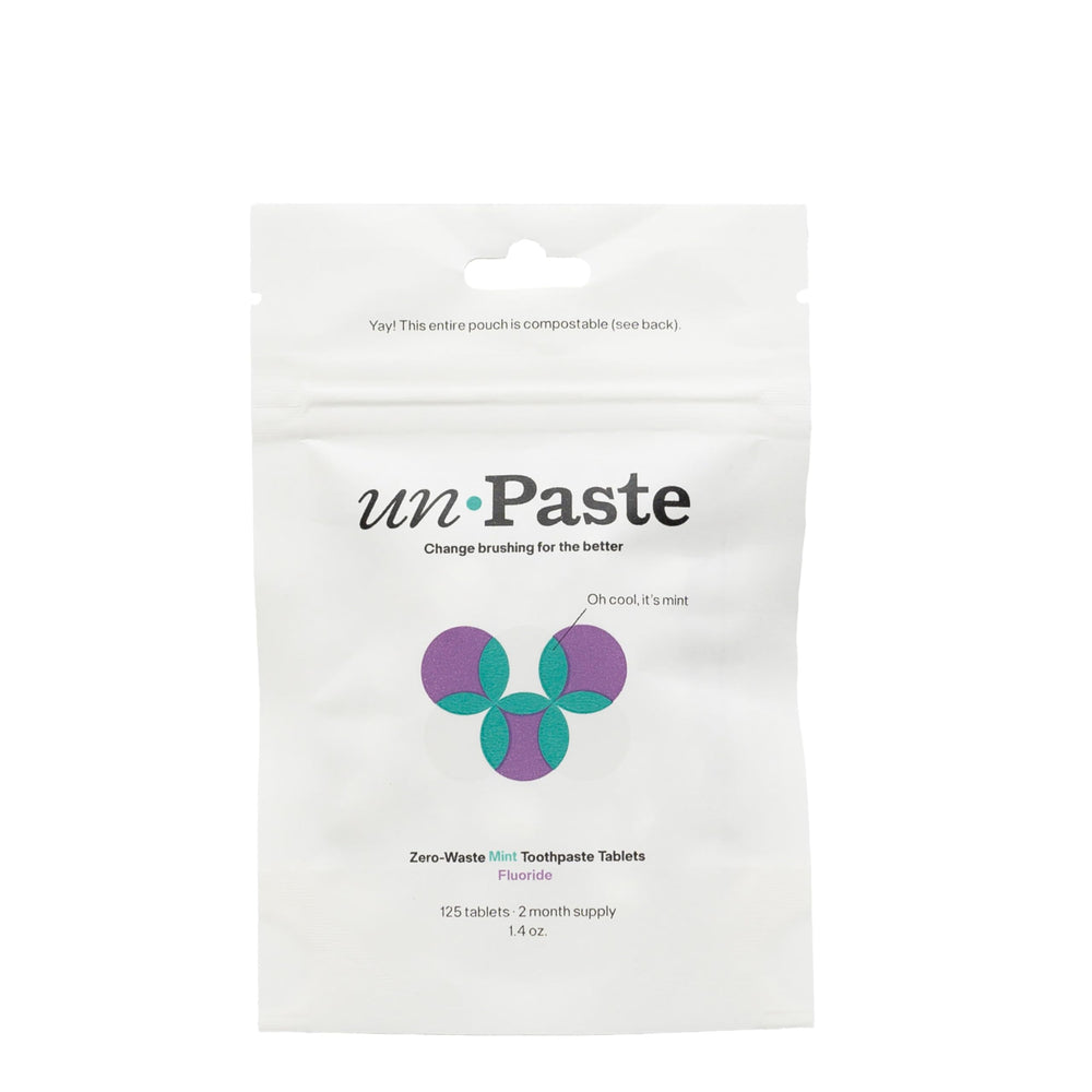 Unpaste toothpaste tablets dissolve smoothly for a clean, chalk-free brushing experience.