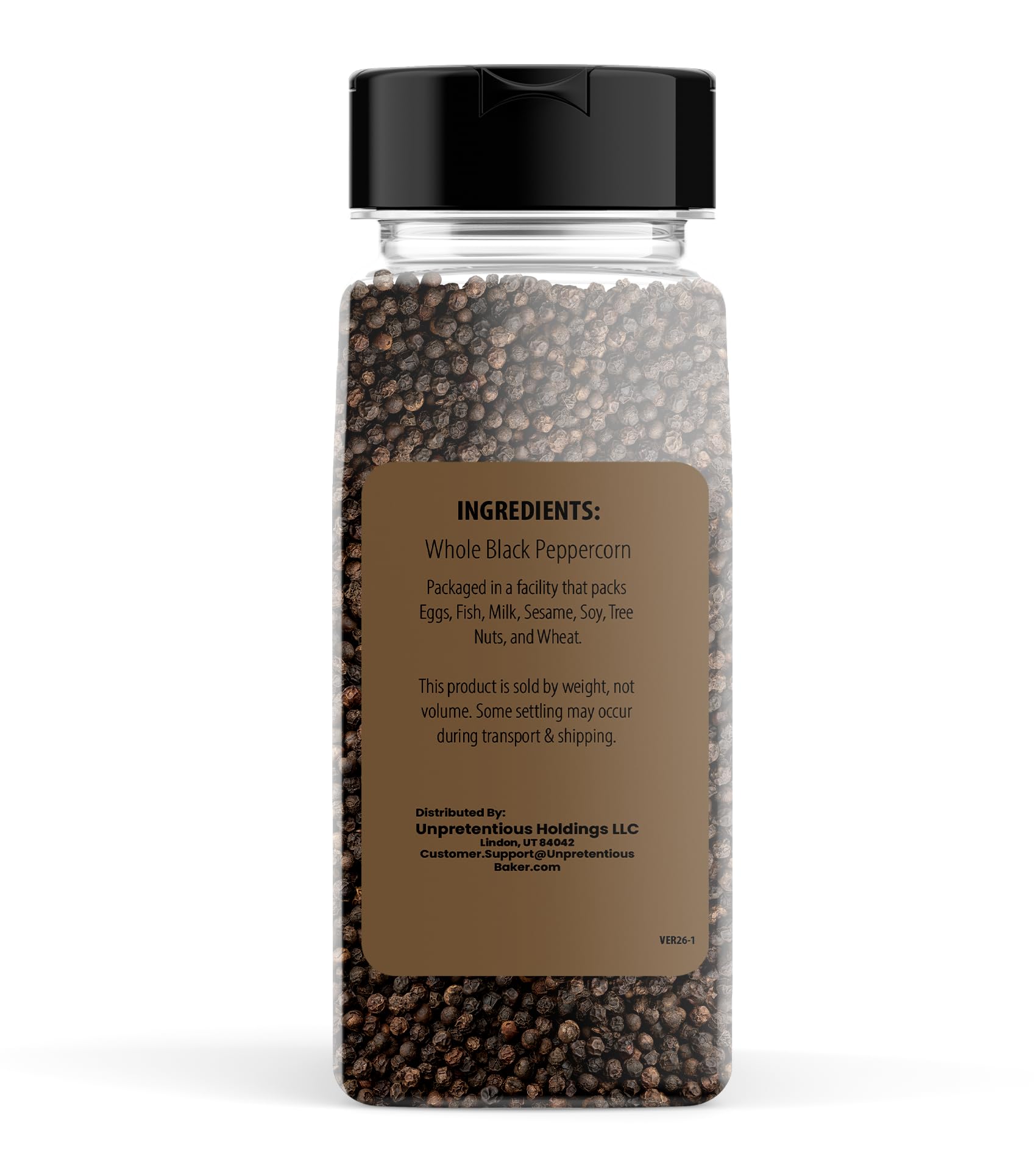 Unpretentious pepper mill refill pack ready for quick seasoning.