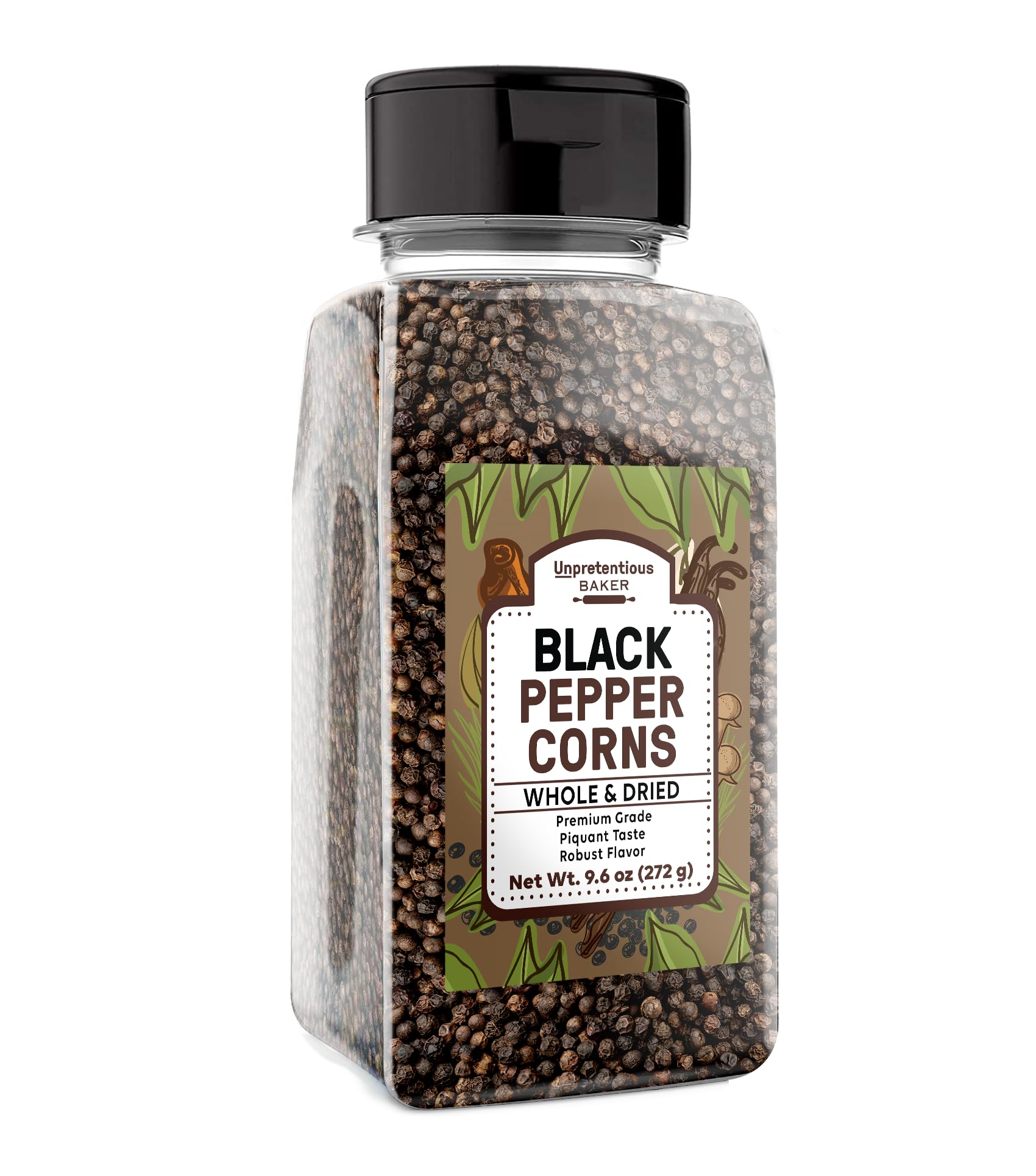 Unpretentious whole peppercorns closeup showing fresh-ground potential.