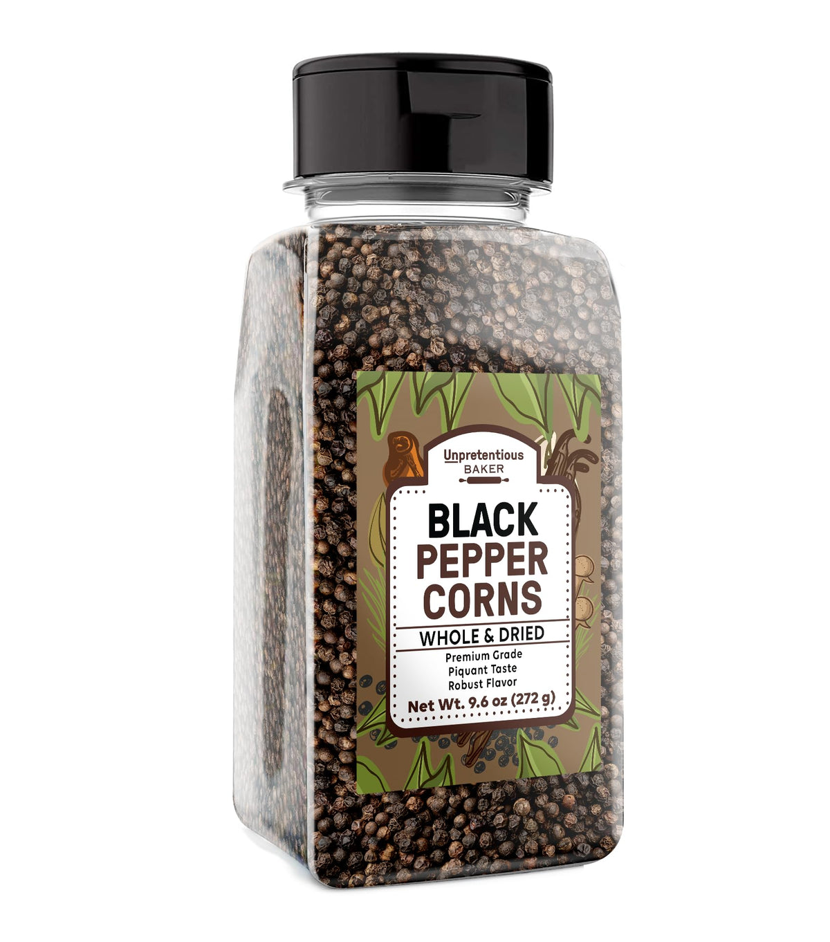 Unpretentious whole peppercorns closeup showing fresh-ground potential.