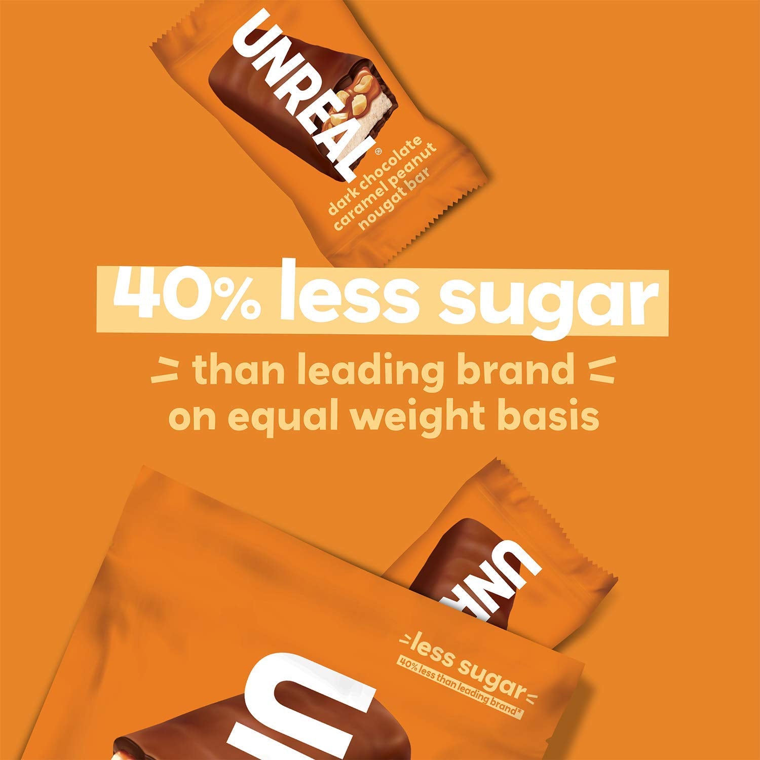 UNREAL bars on shelf display highlighting premium flavor balance