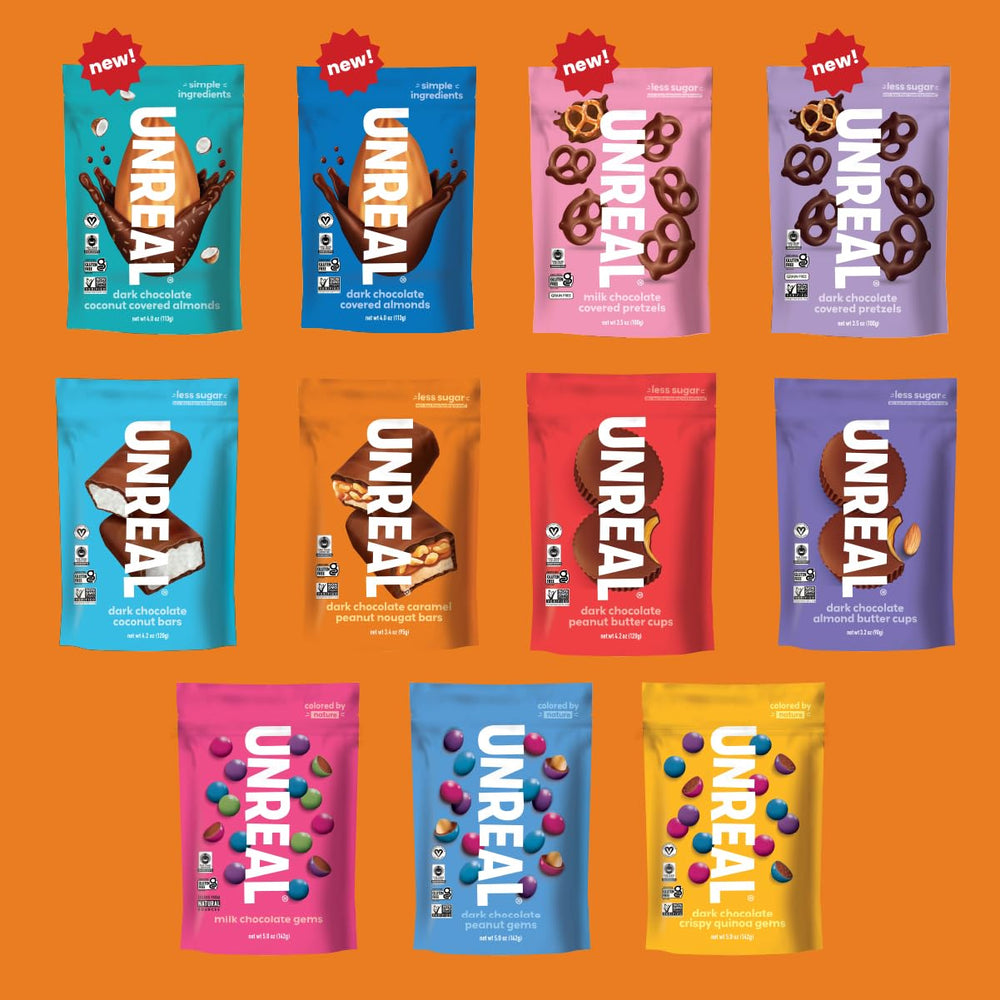 UNREAL bars wrapped individually stay fresh for lunches