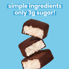 UNREAL bars show coconut, cassava syrup, and dark chocolate as simple ingredients