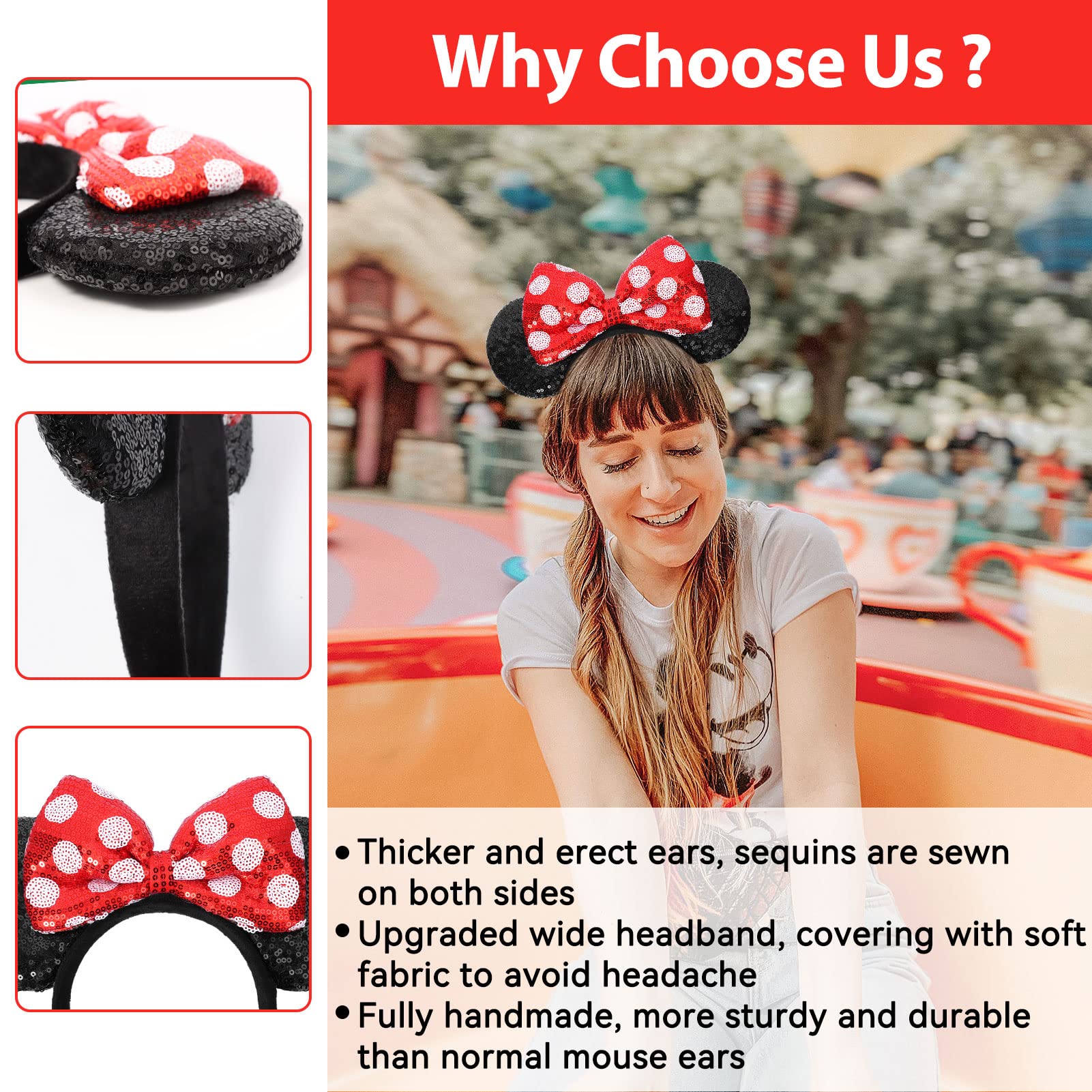 UNSPAZ gift-ready mouse ears headband for fans and families