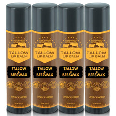 Untamed Organics Pure Tallow Lip Balm jar closeup for hydrating, soothing dry lips.