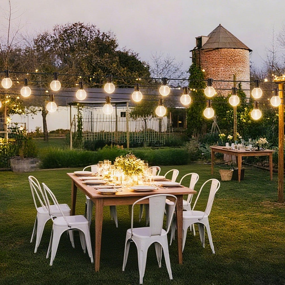 UOLOB backyard ambience at dusk with soft inviting lighting