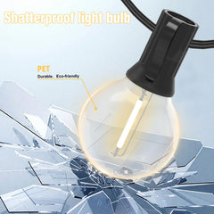 UOLOB warm 2700K bulbs create a welcoming patio glow