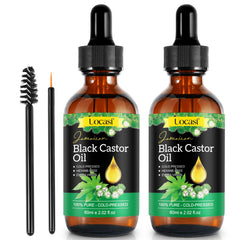 Uocasi Jamaican Black Castor Oil bottle close-up highlighting purity for hair growth support