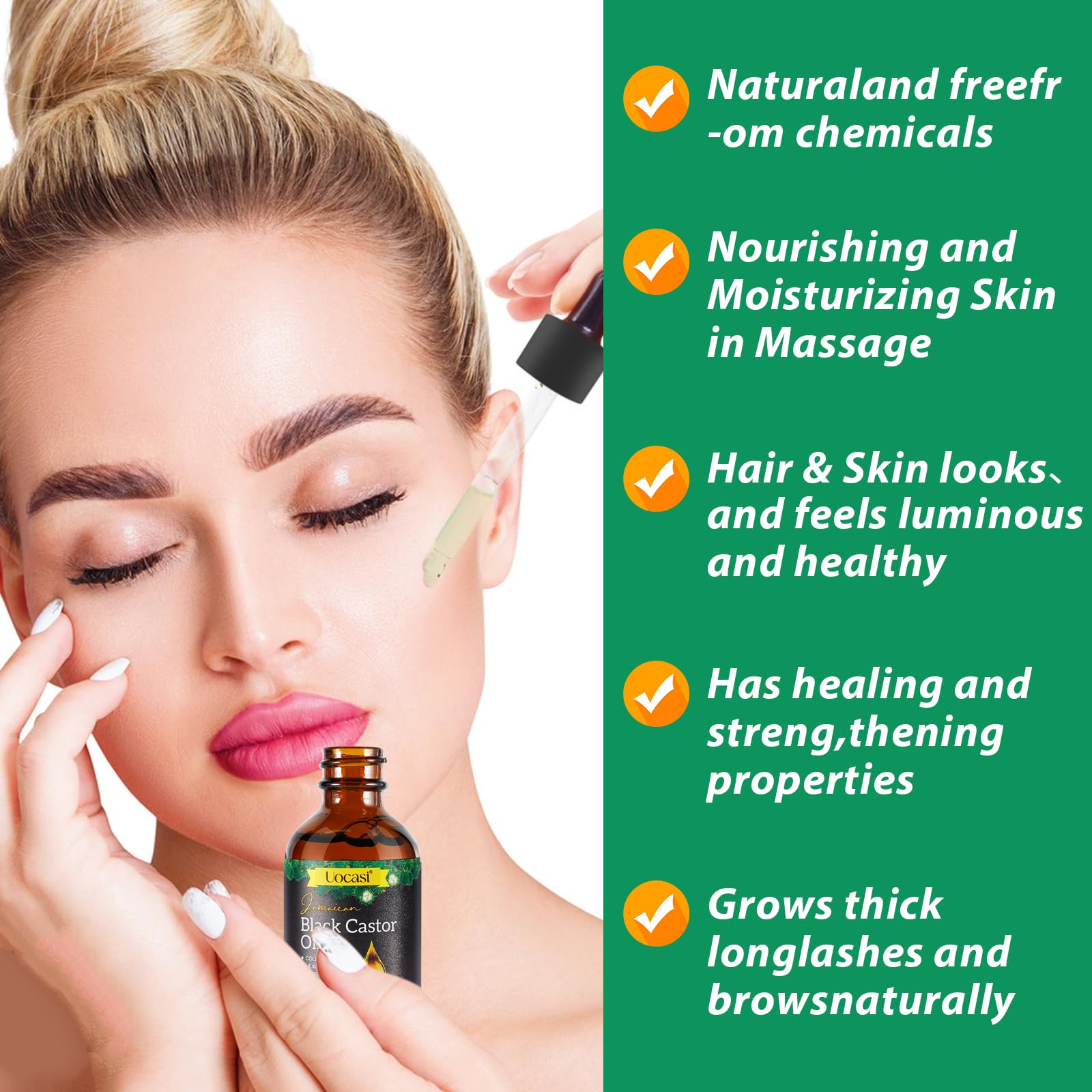 Uocasi oil texture on skin during massage for hydration and nourishment