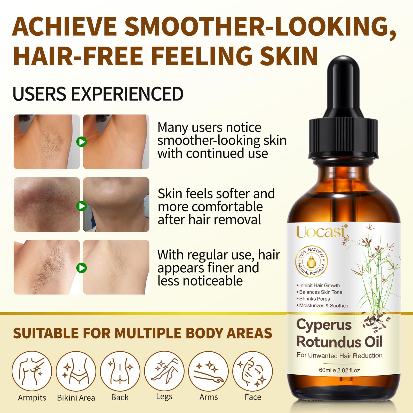 Uocasi Sweet Almond Oil and Aloe close-up emphasizes hydrating ingredients for skin.