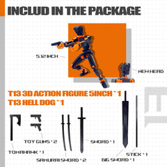 Uodofy T13 accessories: weapons and tools expand play options.