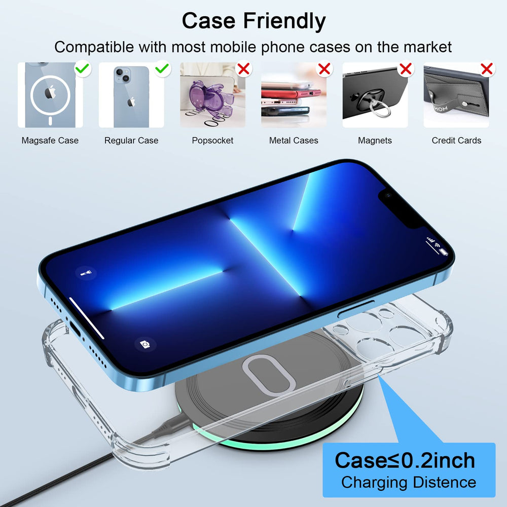 Non-slip silicone edges keep device steady while charging