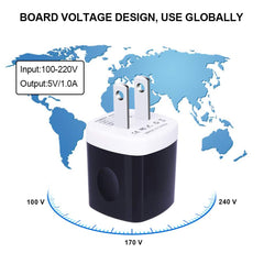 UorMe wall adapter plugged into outlet for reliable 5V charging.