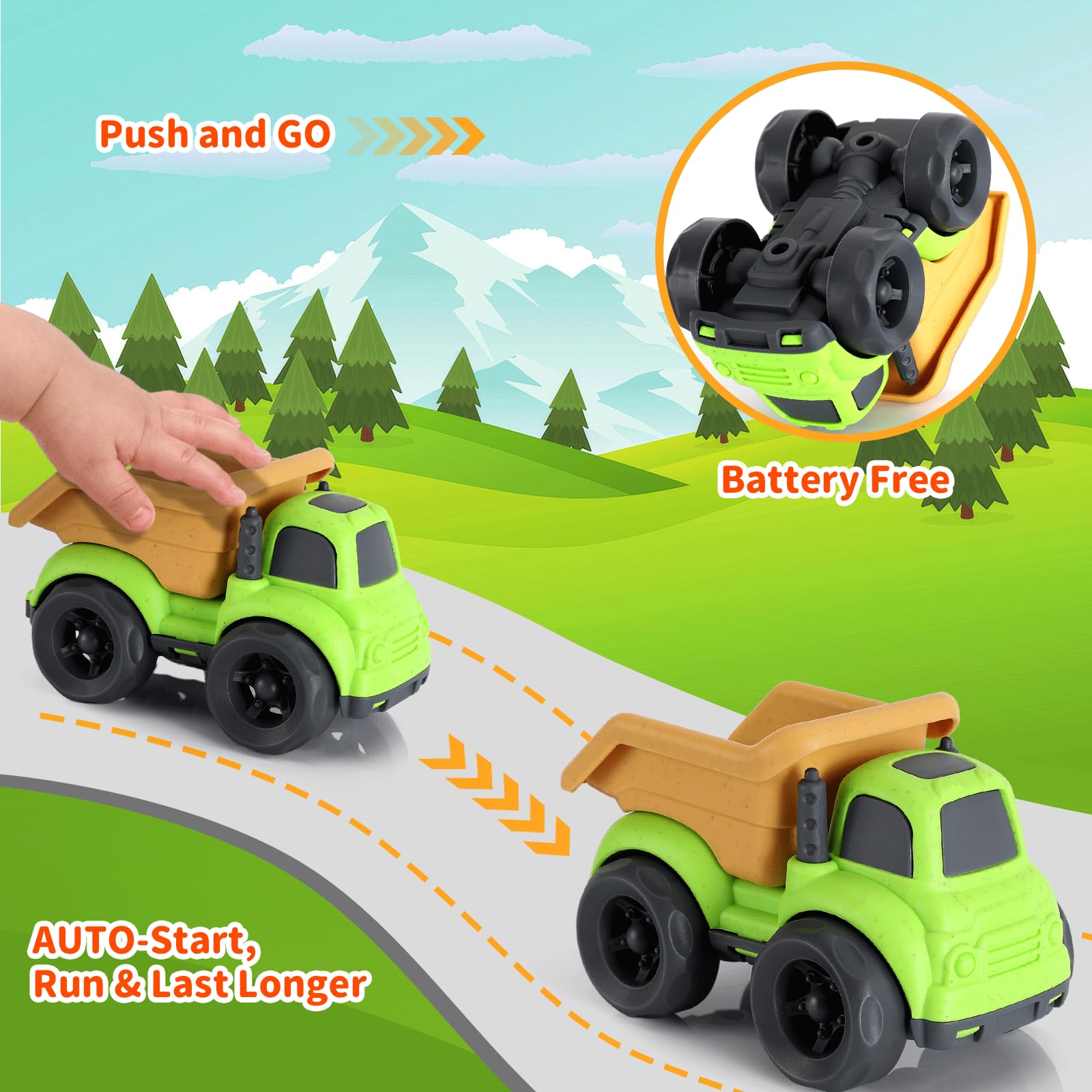 UOYLEYVN dump truck packaged image emphasizes gift-ready toddler toy.