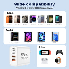 Uoyssimi USB-C charger block top view highlighting port layout for easy access.