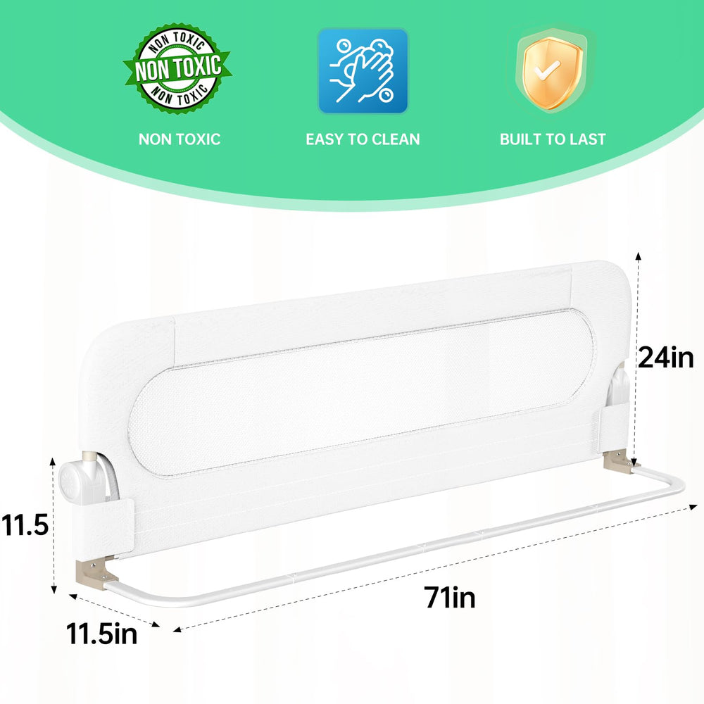 UPGOGO bed rail with reinforced anchor system for stability.
