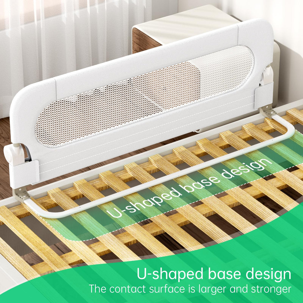 UPGOGO bed rail with double safety lock keeps it secure.