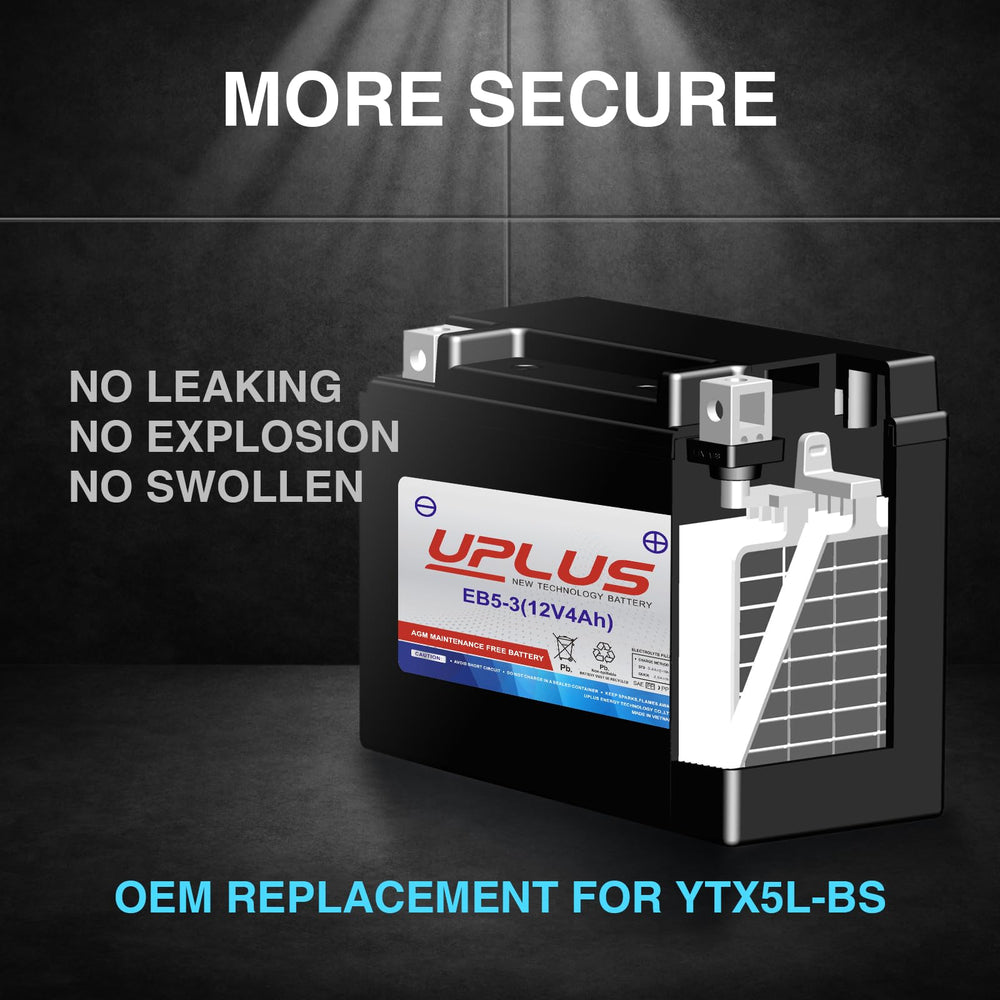 UPLUS YTX5L-BS OEM cross-compatibility label for easy replacements.