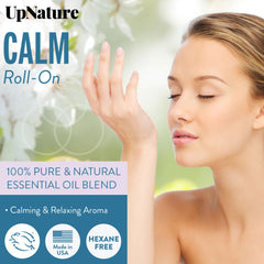 UpNature Calm roll-on on wrist for quick, portable calm