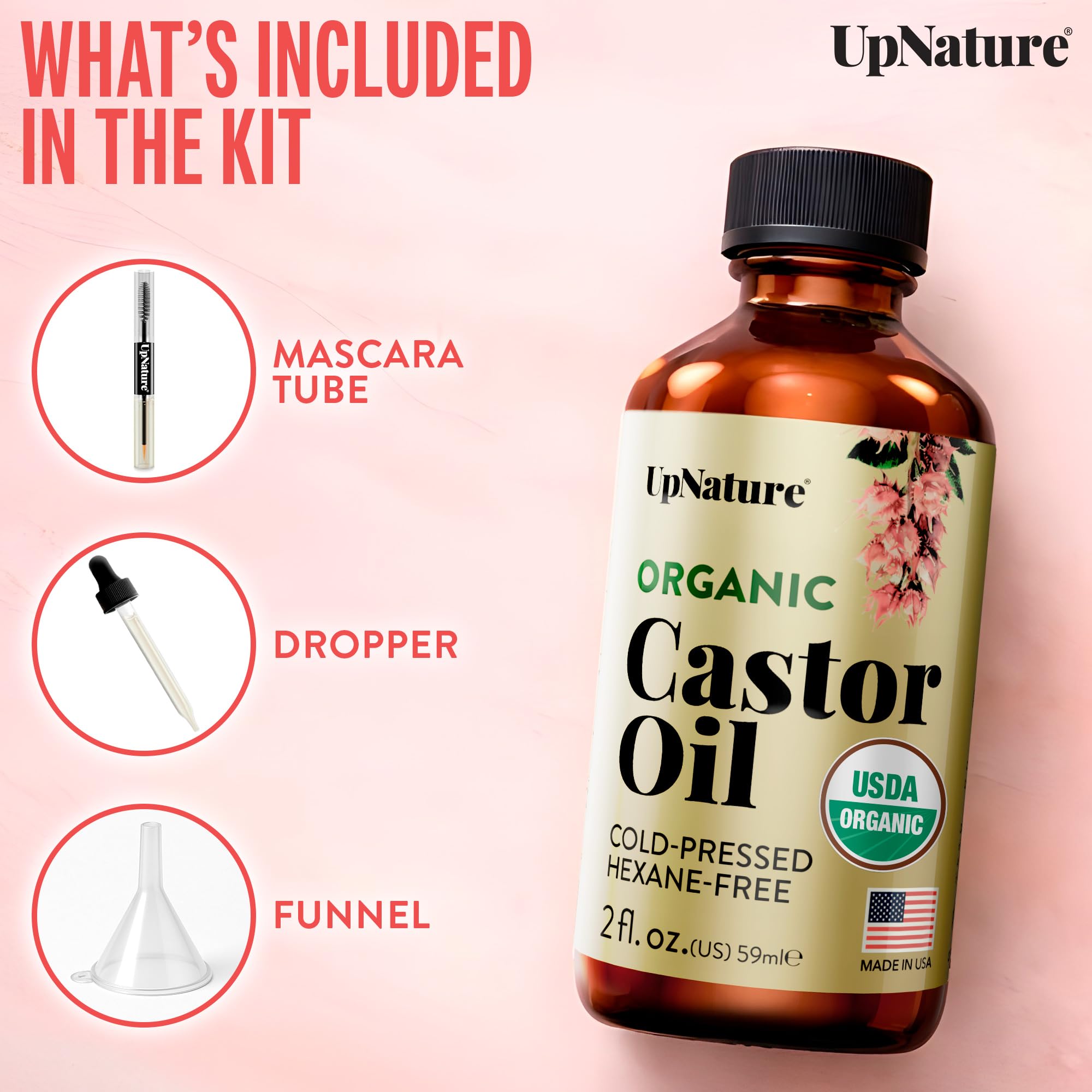 UpNature castor oil nourishes dry skin beyond lashes and brows