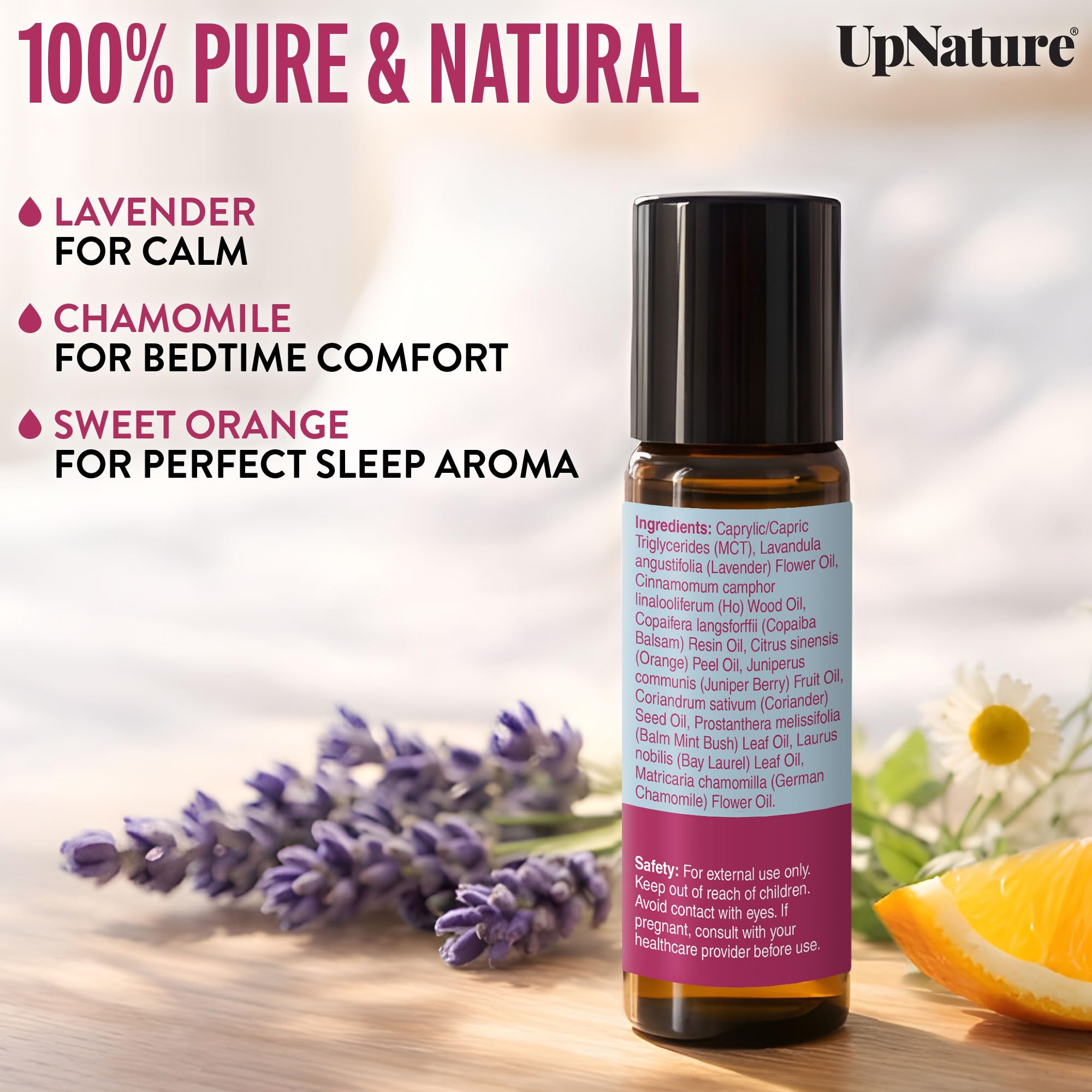 UpNature Dream Sleep Roll-On travel-friendly bottle for nights away.