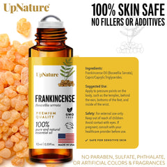 UpNature Frankincense Roll-On offers grounding, earthy aroma for daily ritual.