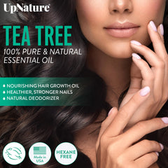UpNature Tea Tree Roll-On being applied for quick spot refresh.