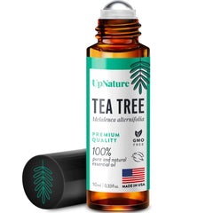 UpNature Tea Tree Roll-On bottle for convenient skin care on the go.