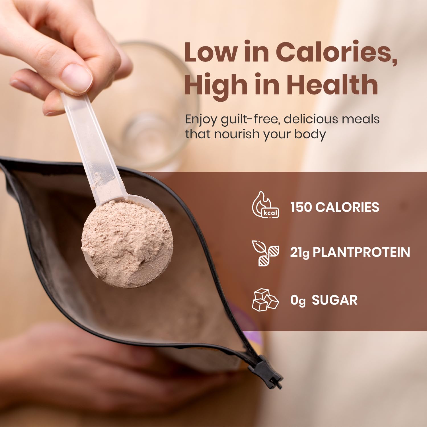 UpNourish label close-up highlighting 54 nutrients.