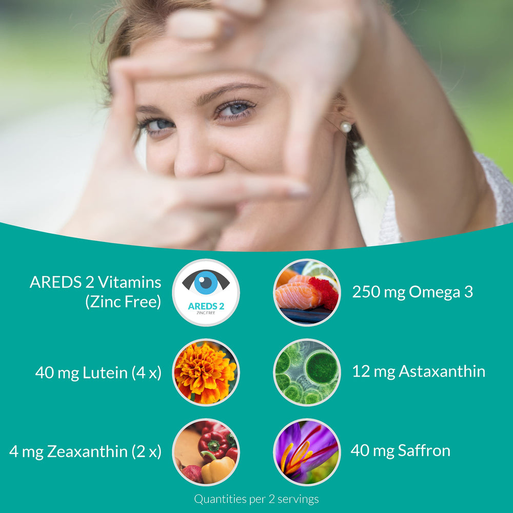 Closeup of UpNourish AREDS2 Plus softgels highlighting lutein and zeaxanthin.