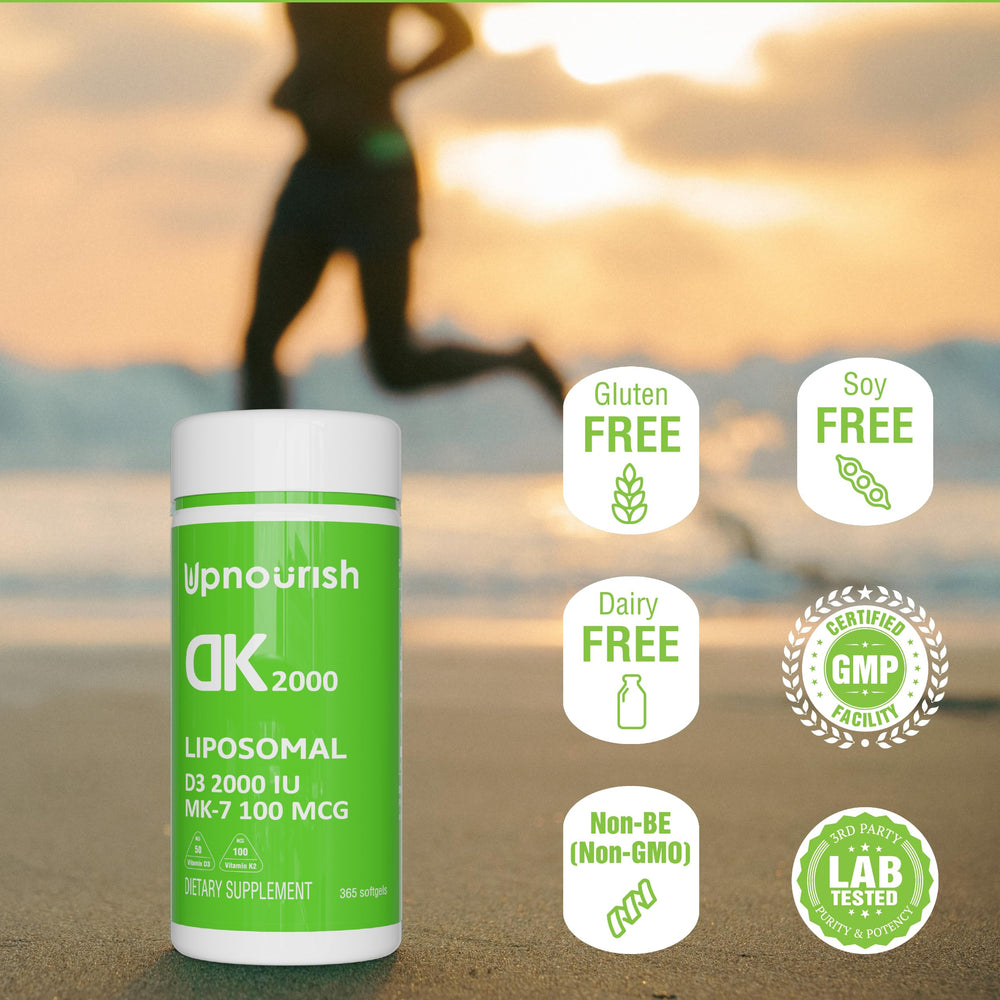 UpNourish bottle showing 365 softgels for yearly supply