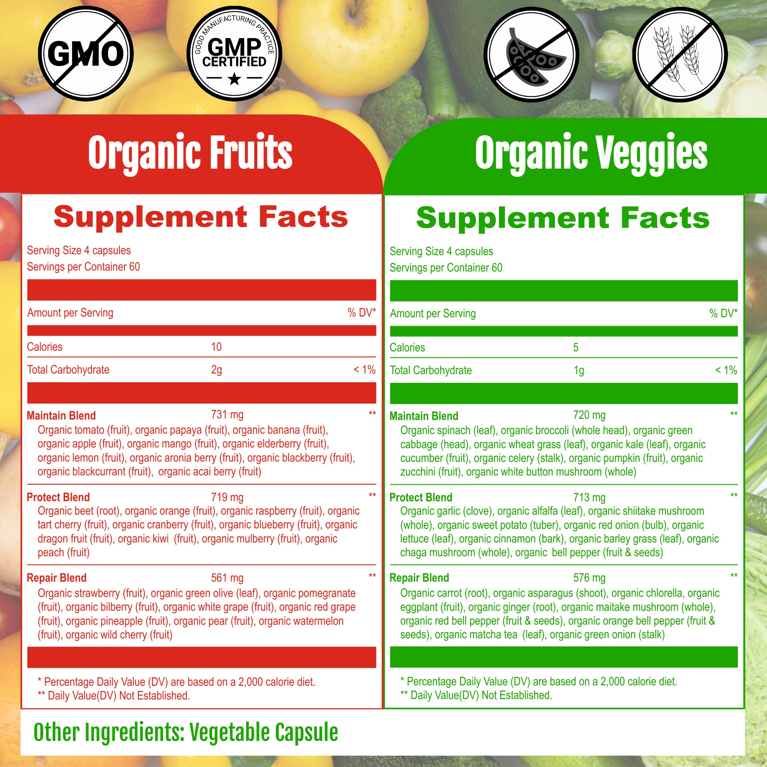 GMP-certified purity symbol paired with UpNourish branding for quality
