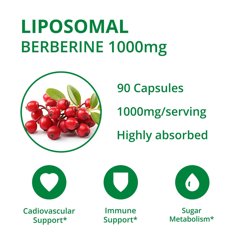 UpNourish berberine capsules 90-count for easy daily routine.