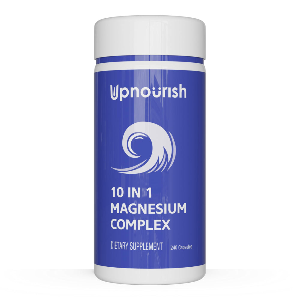 UpNourish Magnesium 10in1 bottle for daily wellness and balance.
