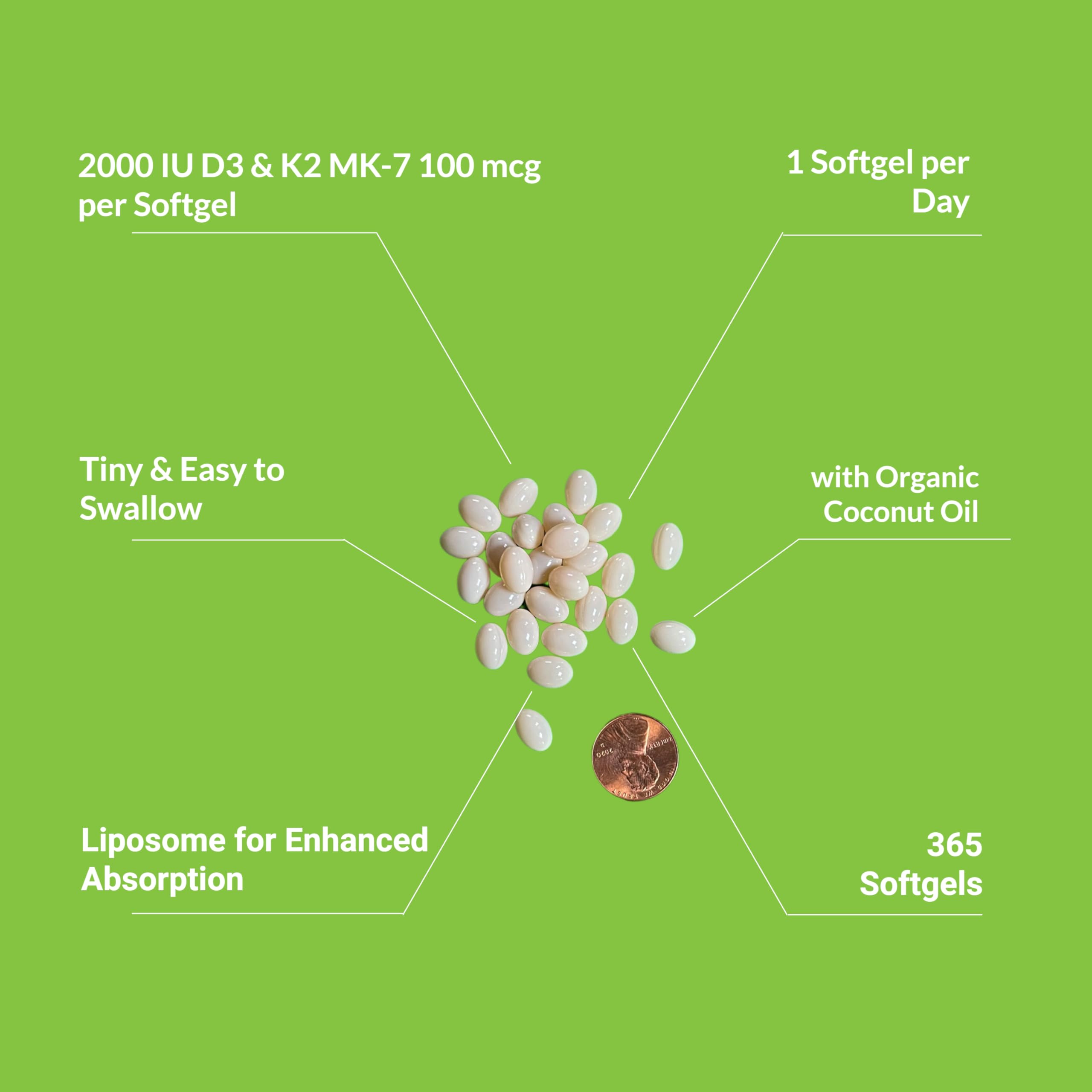 UpNourish mini pea-sized softgel, easy to swallow