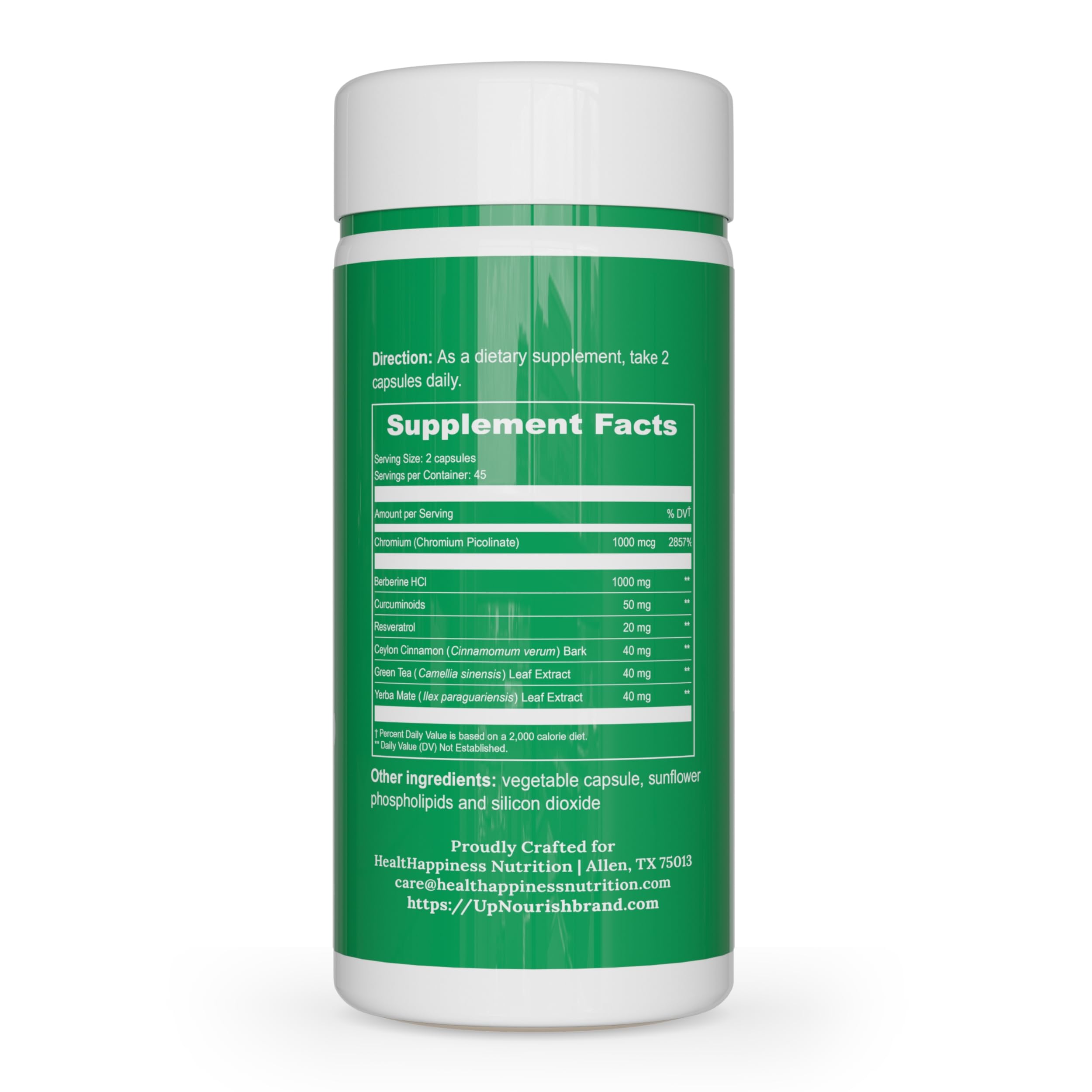 UpNourish vegan-friendly formula label emphasizing allergen-free ingredients.