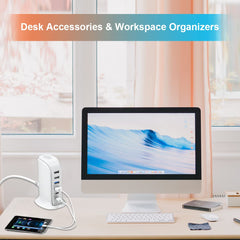 Upoy USB Charger includes a 5 ft power cord for flexible placement